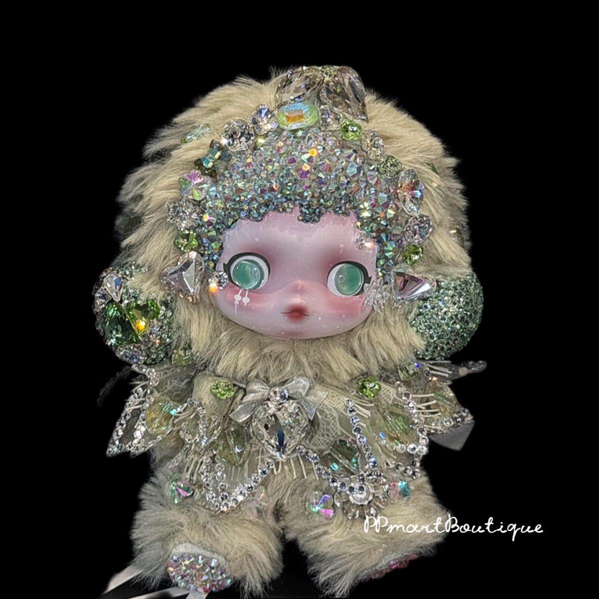 Bedazzling Service ♡ L’impressionnisme Series Cozy Green Pond Giant Rare Heart Swarovski Crystals Handmade