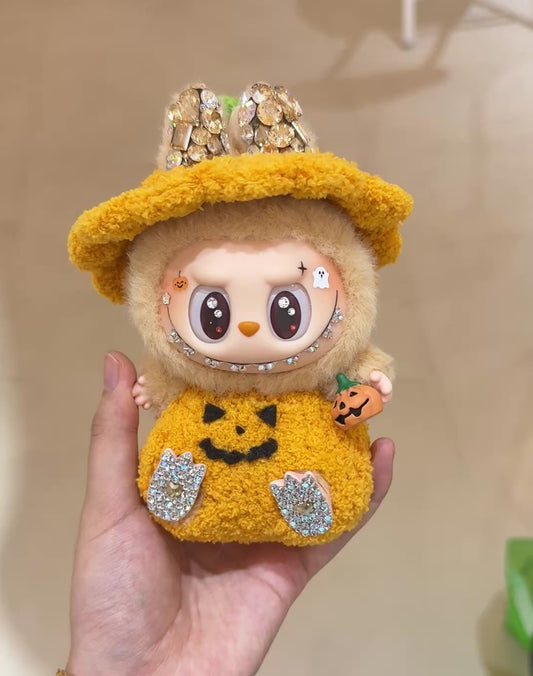 🎃Halloween Special Swarovski Monster with Crochet Pumpkin Doll Outfit