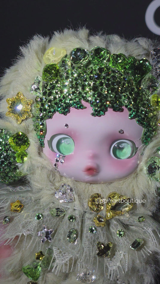 Bedazzling Service ♡ L’impressionnisme Series Cozy Green Pond Giant Rare Heart Swarovski Crystals Handmade