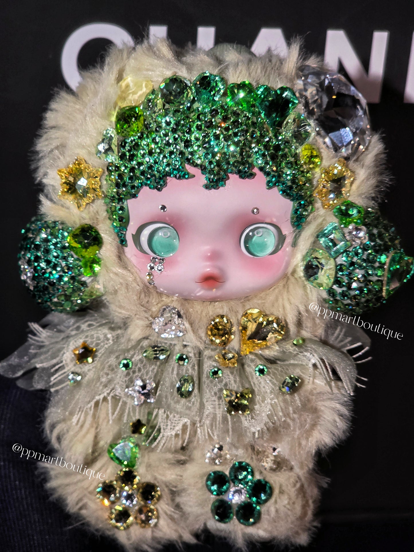 Bedazzling Service ♡ L’impressionnisme Series Cozy Green Pond Giant Rare Heart Swarovski Crystals Handmade