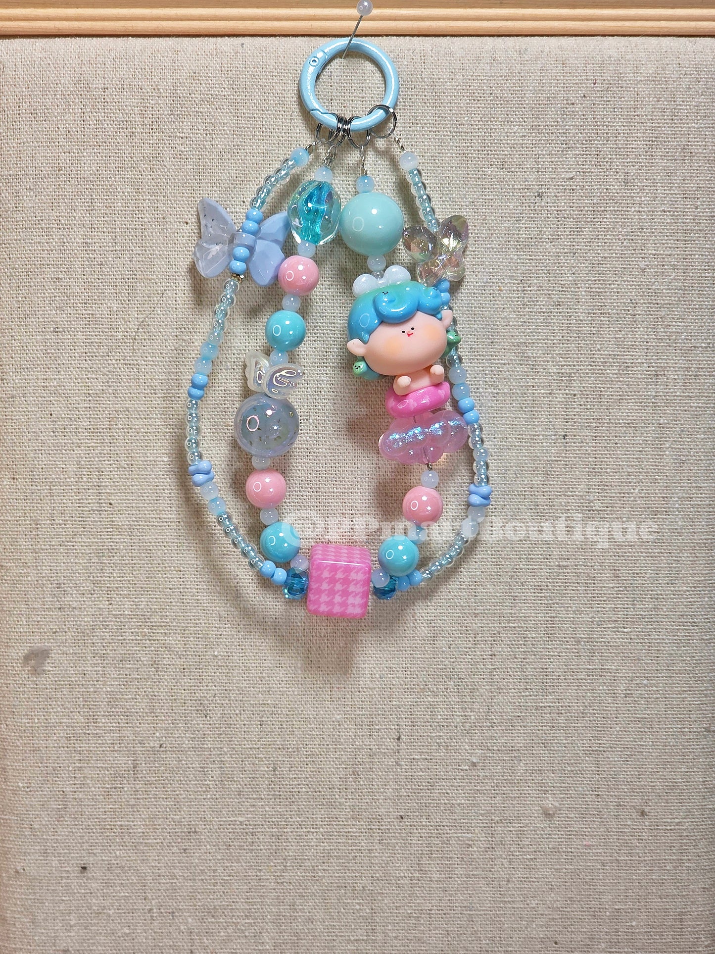 Lovely Year of Snake Mini Figure Beaded Keychain