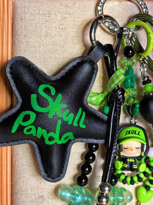Green&Black Aesthetic Panda Bag Charm