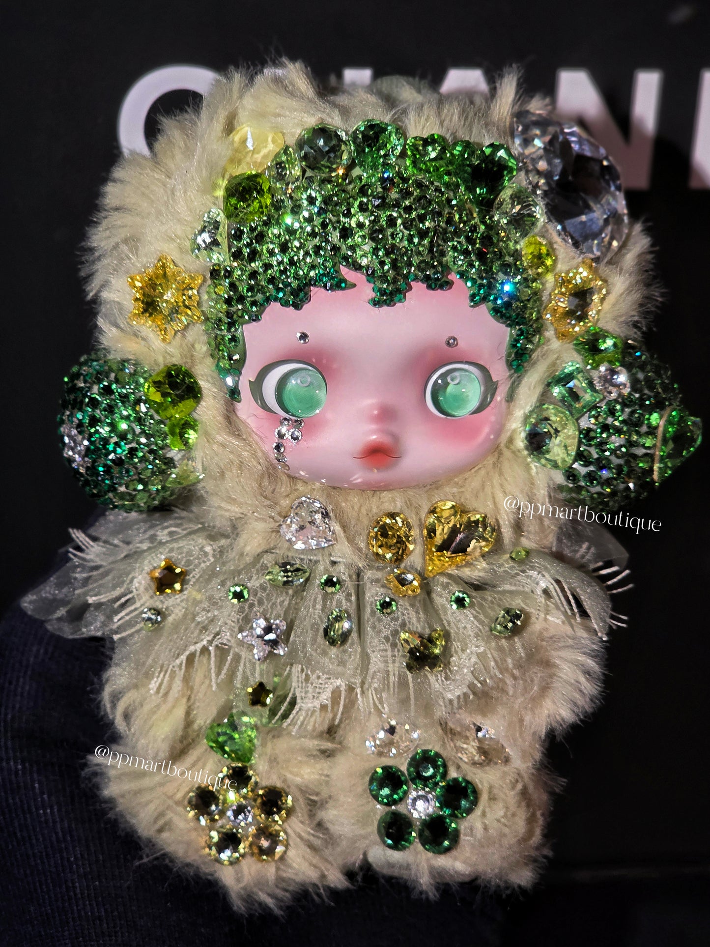 Bedazzling Service ♡ L’impressionnisme Series Cozy Green Pond Giant Rare Heart Swarovski Crystals Handmade