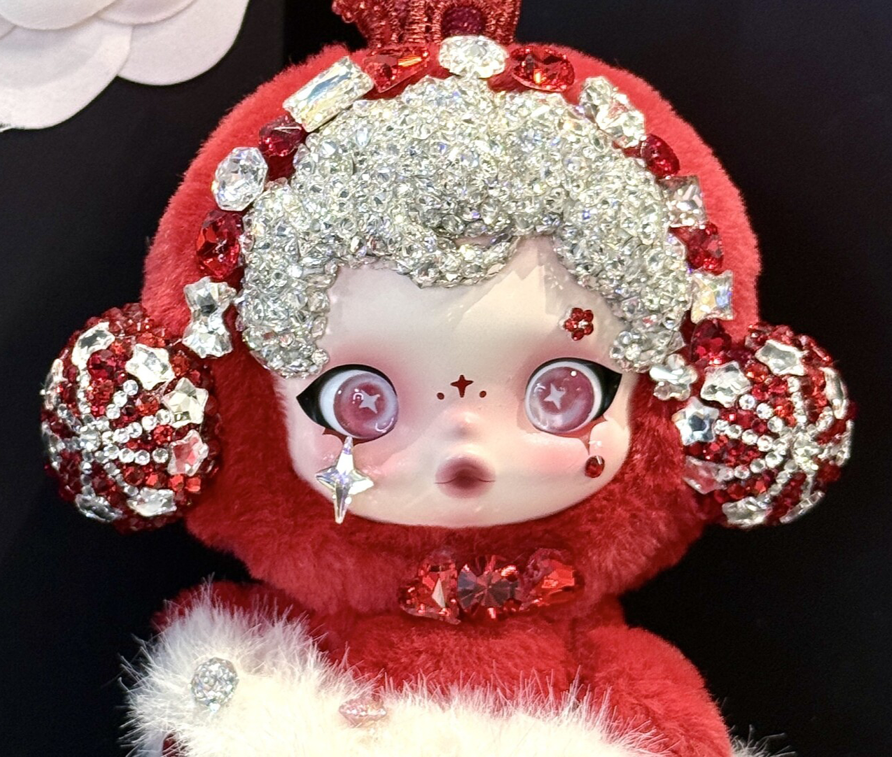 Bedazzling Service ♡ Secret Winter Symphony ♥️ Bold Red & White Palette Swarovski Handmade Custom