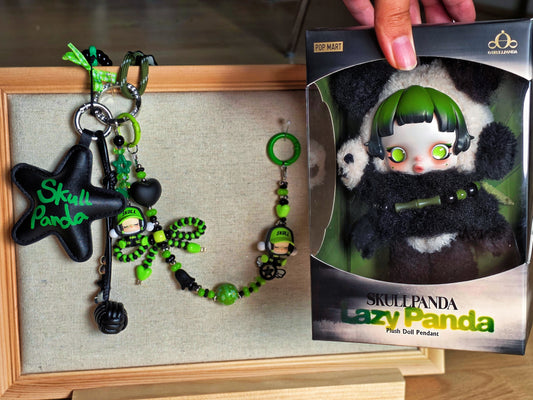 Green&Black Aesthetic Panda Bag Charm