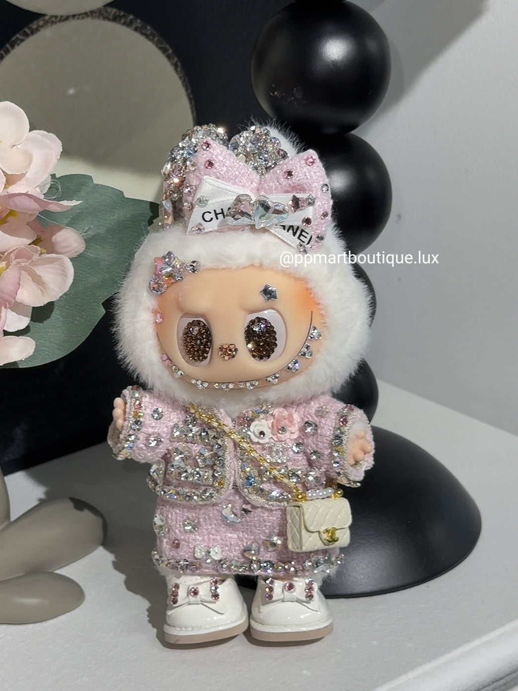Bedazzling Service ♡ Pink Tweed Jacket with Mini Bag Luxury Gift