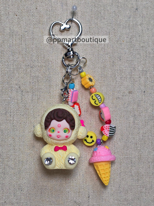 Handcrafted Beaded Keychains - Kawaii Mini Figure