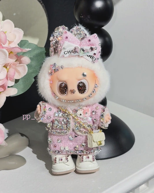 Bedazzling Service ♡ Pink Tweed Jacket with Mini Bag Luxury Gift