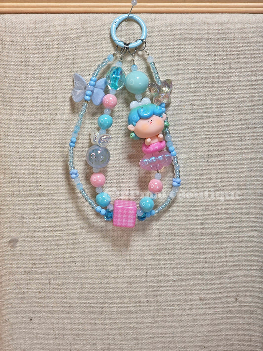 Lovely Year of Snake Mini Figure Beaded Keychain