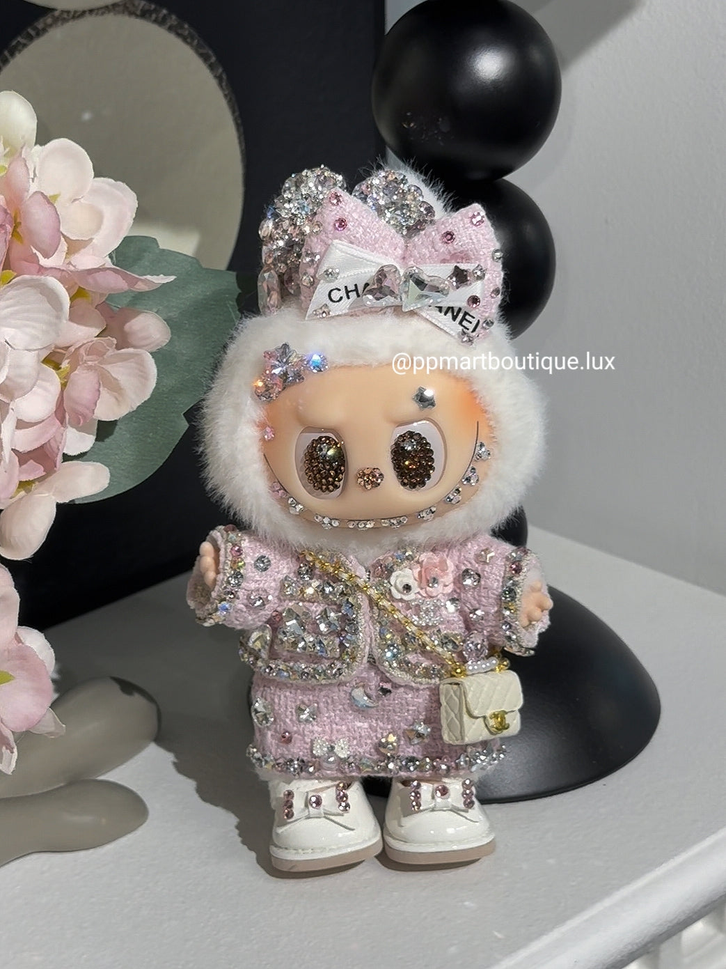 Bedazzling Service ♡ Pink Tweed Jacket with Mini Bag Luxury Gift
